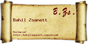Bahil Zsanett névjegykártya
